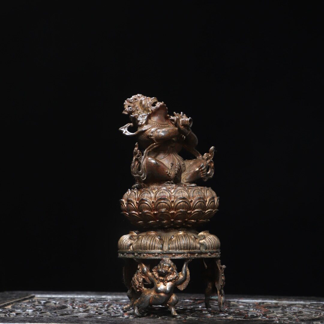 纯铜藏式铜香炉藏式护摩火供炉空行母护法香薰炉家用摆件精工佛具