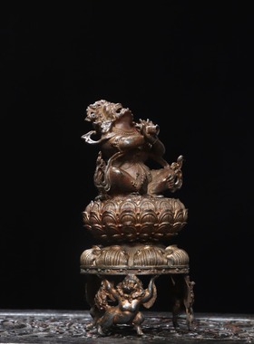 纯铜藏式铜香炉藏式护摩火供炉空行母护法香薰炉家用摆件精工佛具