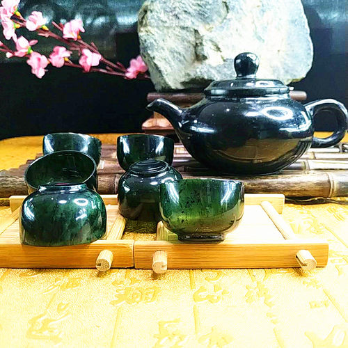 酒泉夜光杯墨玉敦煌旅游纪念品酒具套装蛇纹玉厂家包邮破损运费险