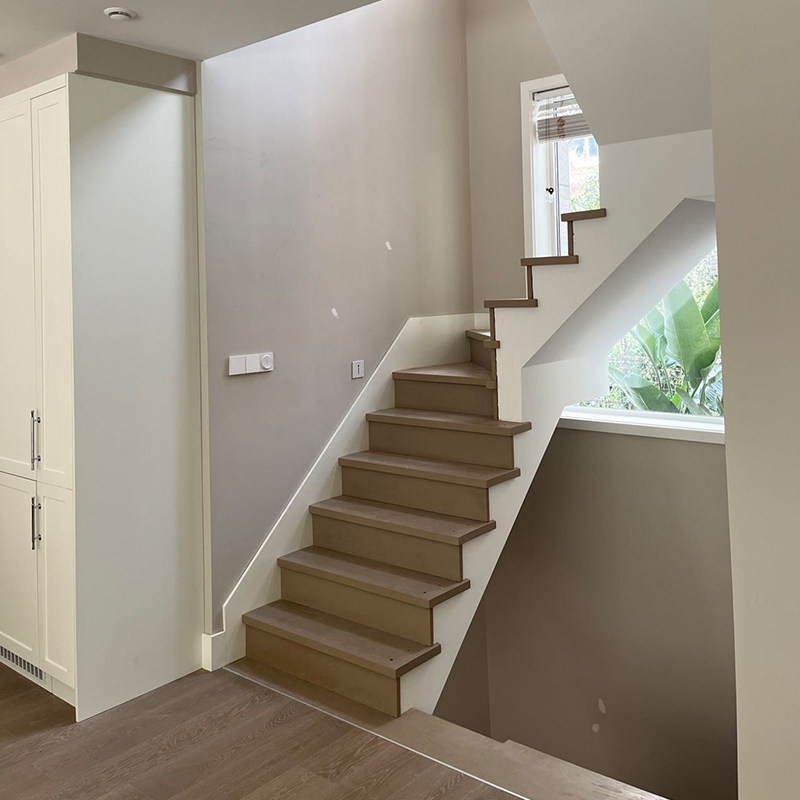 红橡实木踏步楼梯踩面水曲柳原木榉木成都厂家包安装定制定做测量