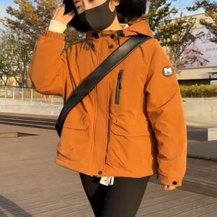 工装 连帽派克棉服外套女冬2025超好看小个子加绒加厚冲锋衣短外套
