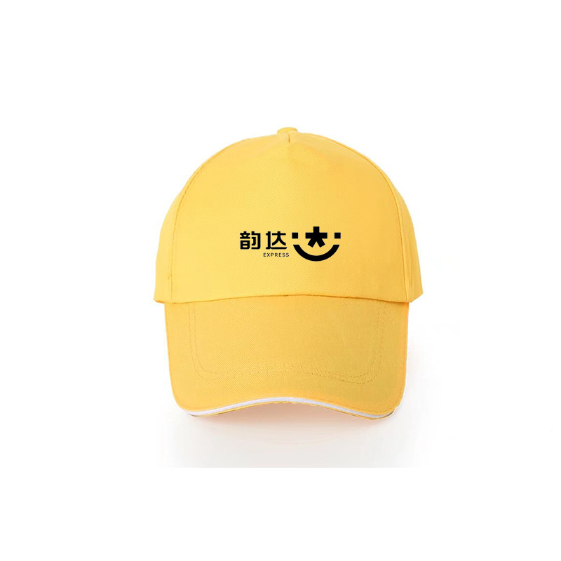 韵达帽子工作服定制logo印字纯棉网格镂空透气帽宣传活动广告帽子