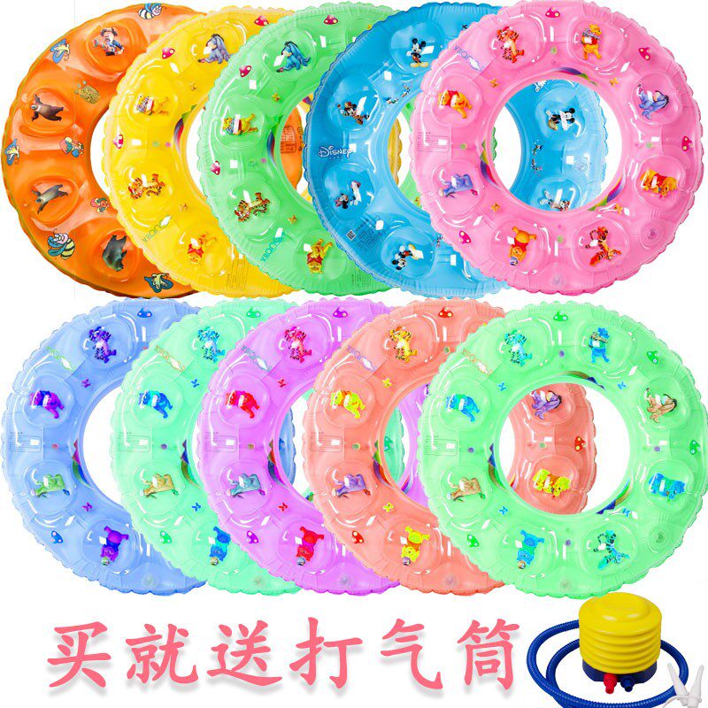 儿童游泳圈双层加厚双气囊水晶泳圈卡通圈成人小孩腋下救生圈包邮