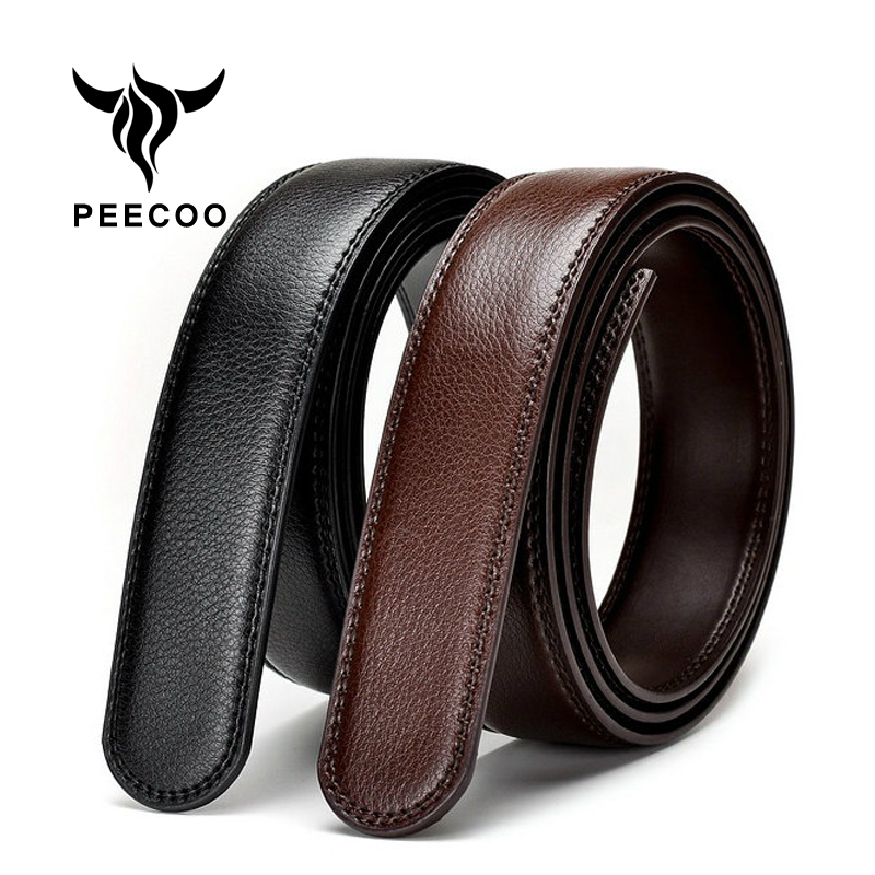 不带头皮带男真皮自动扣无卡扣头双面纯牛皮腰带身3.5cm配件青年