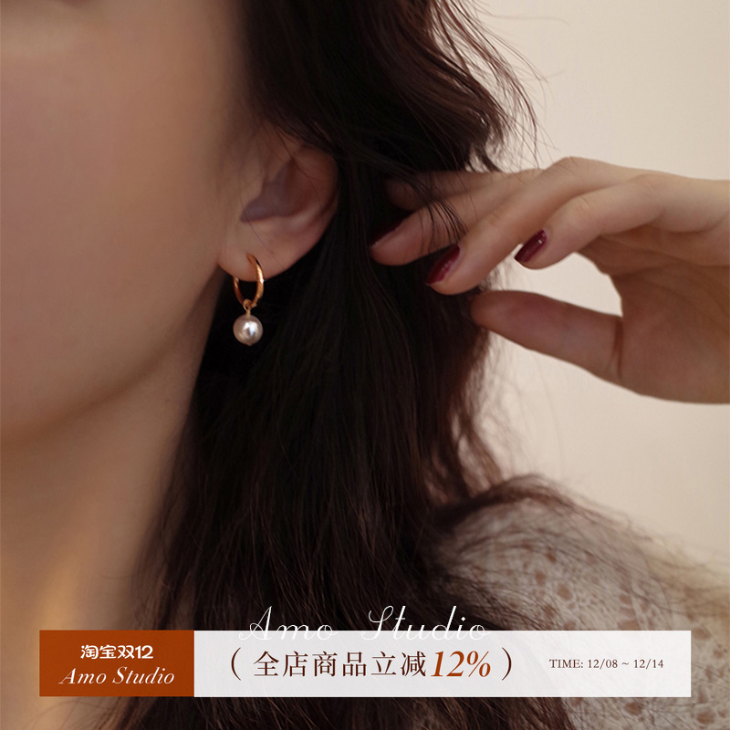AMO人造珍珠圆圈耳环刘亦菲同款