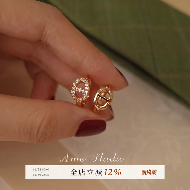 AMO猪鼻子耳环女ins小众高级感