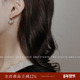 香颂14K注金水滴施家人造珍珠耳圈耳钉女新款 复古精致后挂耳环