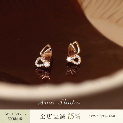 AMO蝴蝶耳环女温柔气质小众精致