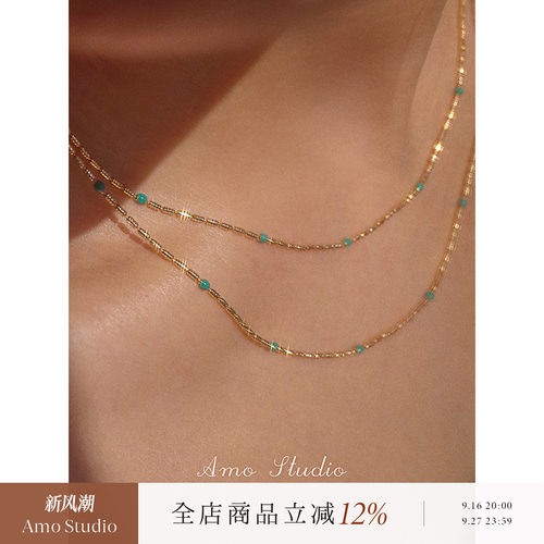 AMO极细素链项链女基础叠戴百搭