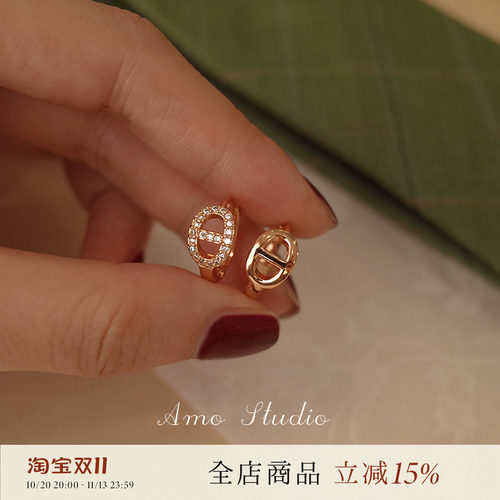AMO猪鼻子耳环女ins小众高级感