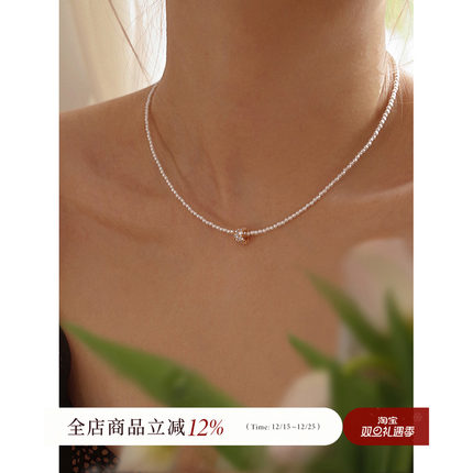 AMO强光正圆baby人造珍珠项链女轻奢小众简约气质高级通勤锁骨链