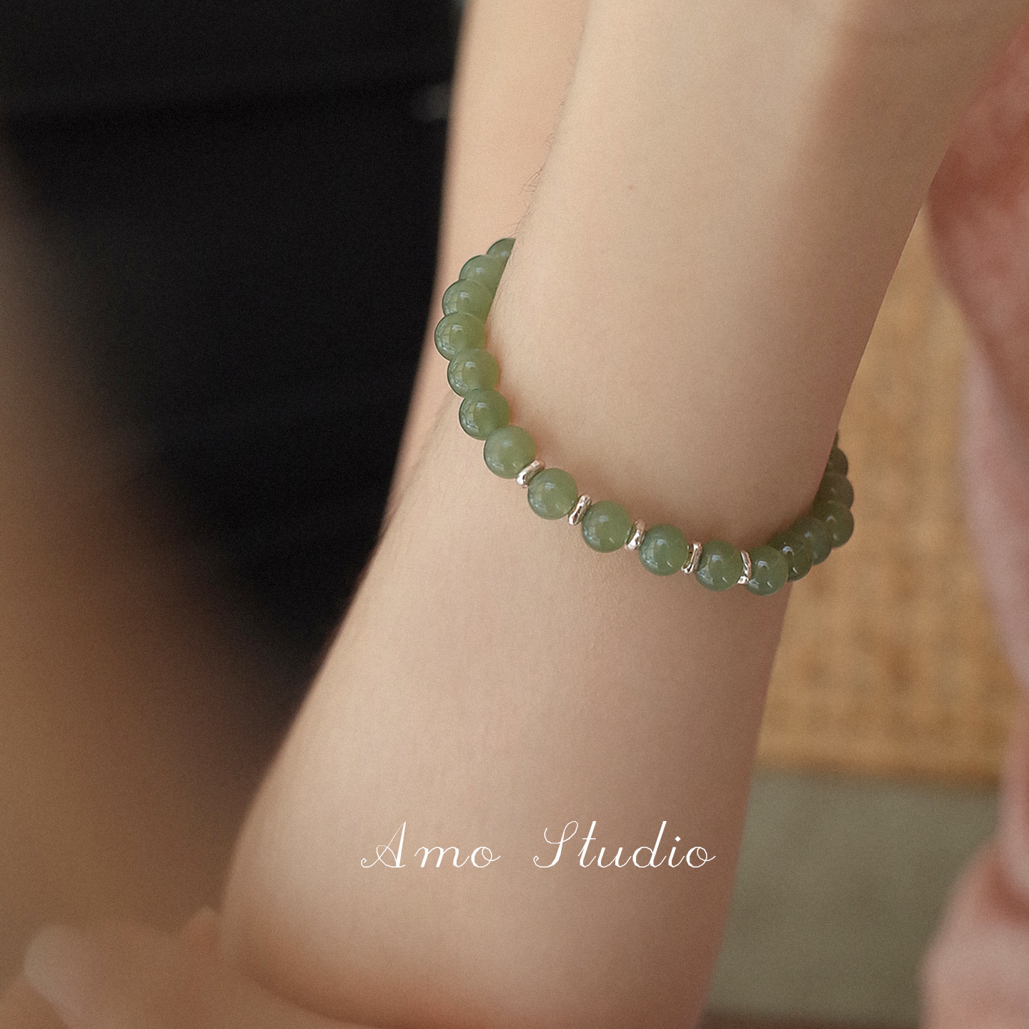 AMO和田玉手串国风温润百搭气质