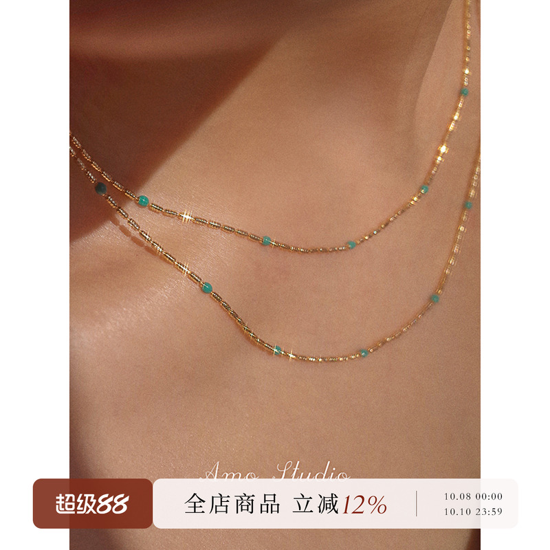AMO极细素链项链女基础叠戴百搭