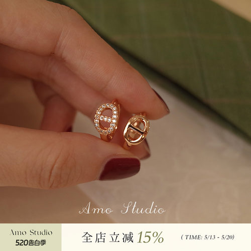 AMO猪鼻子耳环女ins小众高级感
