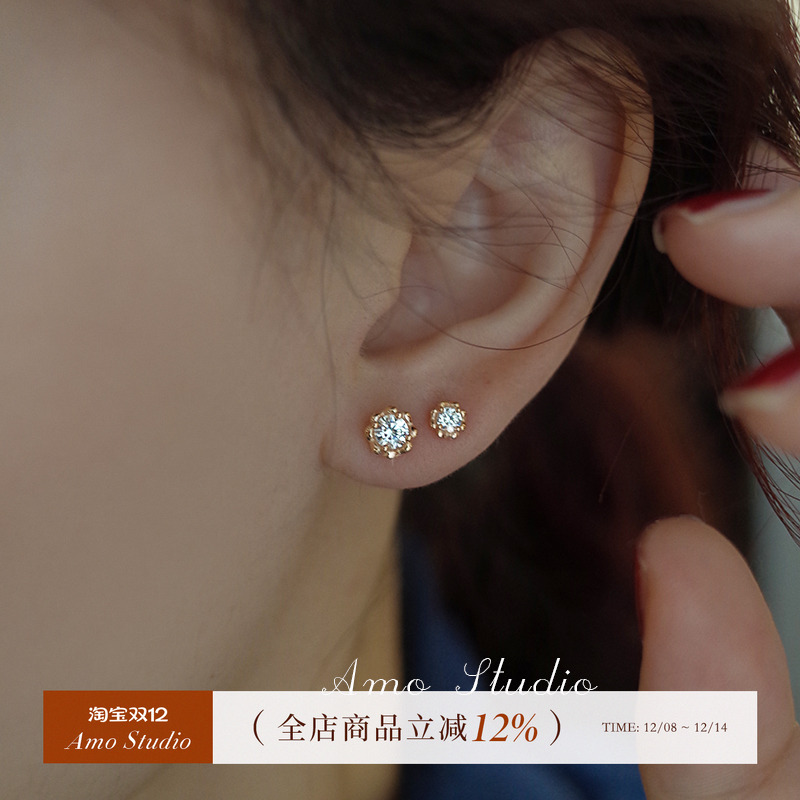 AMO迷你钻耳钉女银针基础养耳洞