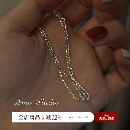 AMO小银豆纯银豆豆锁骨项链2025年新款女ins小众设计轻奢气质百搭