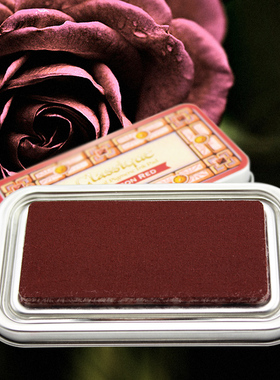 CQ铁盒复古红色黑色印台Classique进口手帐剪贴细节橡皮章DIY印泥