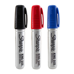 美国shanpie锐意金属钢板特粗记号笔不锈钢工业耐油防水不掉色标识笔15001黑色红蓝色进口油性sharpie大头笔