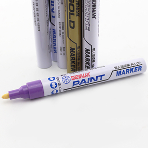 日本原装进口snowman雪人油漆笔无铅无卤环保雪人牌白色漆笔1.5MM轮胎笔眼镜补补漆笔不掉色工业记号笔