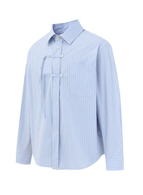 FORN3 2025夏季新款日系学院风条纹休闲衬衫复古情侣长袖衬衣