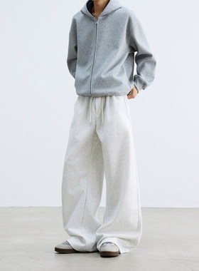 PUBIE潮牌美式重磅开衫连帽卫衣男女秋季宽松百搭撞色情侣外套