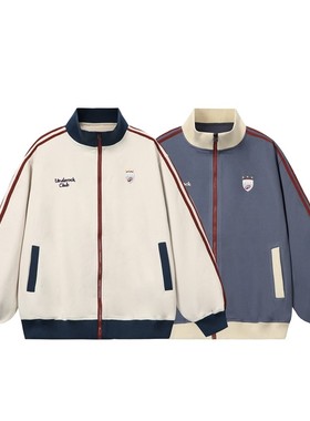 YANSANXIA女童条纹撞色立领外套韩系秋儿童户外运动开衫棒球衫