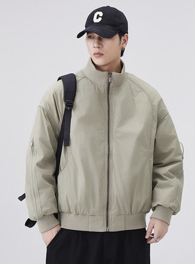 BRUSHKA机车立领90白鸭绒羽绒服男2025冬季新款宽松保暖短款外套