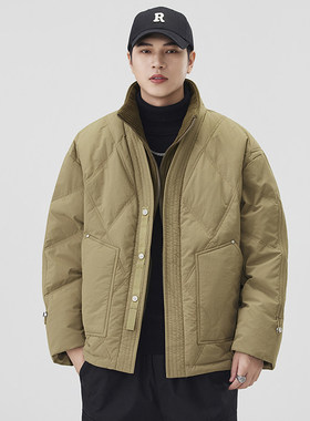 BRUSHKA 90%鸭绒假两件蓬松轻薄工装羽绒服男2025冬季潮牌外套