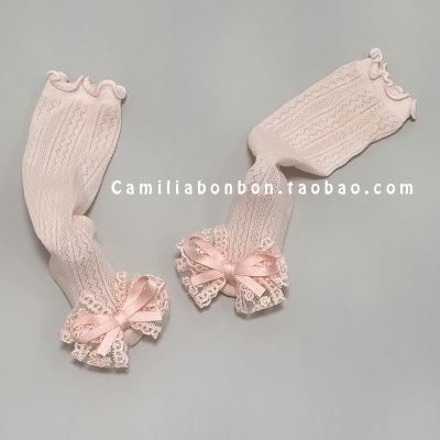 婴儿甜美公主蝴蝶结夏季防蚊袜