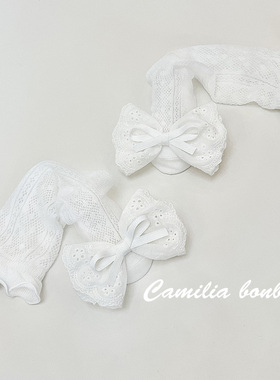 婴儿长筒袜韩版夏季超薄过膝不勒腿无骨防蚊袜宝宝白色公主防晒袜