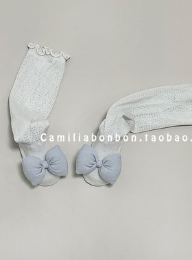 新生婴儿长筒袜夏季薄款纯棉过膝不勒大腿3个月女宝宝可爱防蚊袜