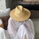 法式 简约光板麦秆草编爵士帽子春夏出游巴拿马礼帽度假大檐草帽女