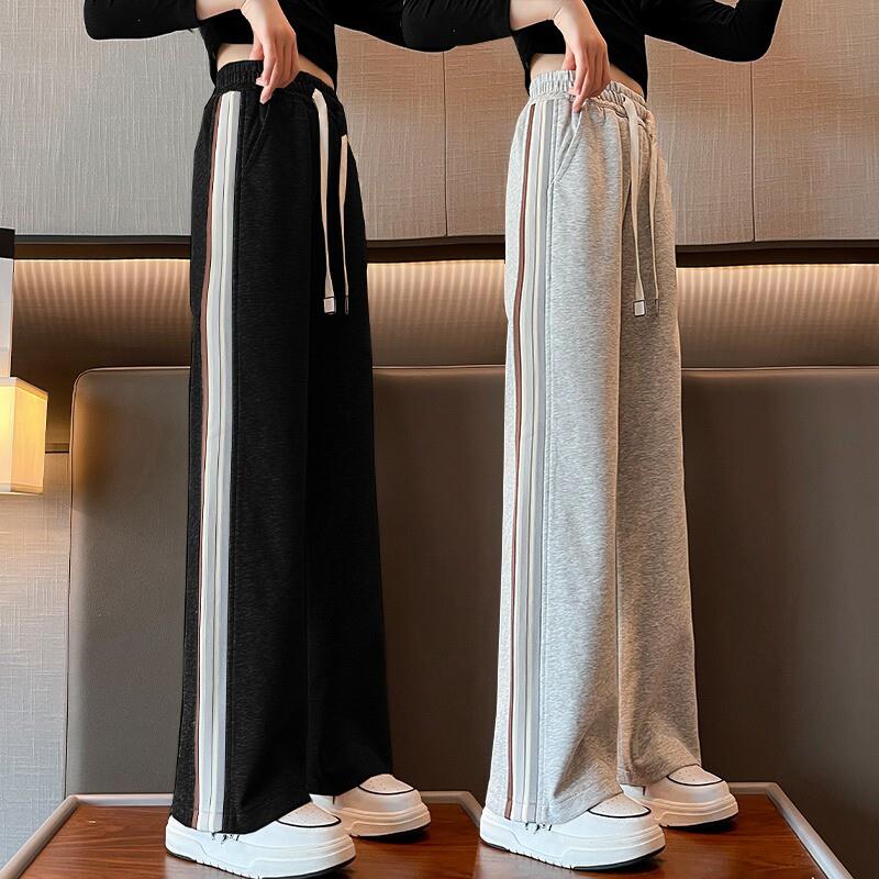 女童裤子春季2026新大童学生运动卫裤儿童春夏薄款休闲直筒阔腿裤图片