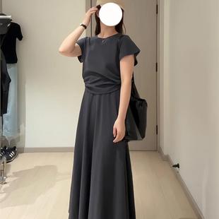 套装 大码 T恤上衣裙子半身裙时尚 胖mm夏季 女 洋气简约甜美纯色短袖