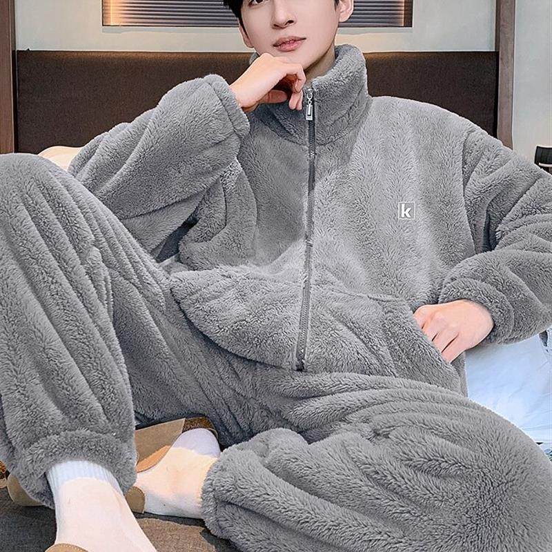 睡衣男士秋冬款冬季珊瑚绒加绒加厚保暖法兰绒家居服男款冬天套装,女士内衣/男士内衣/家居服,睡衣/家居服套装,淘宝优惠券,粉丝福利购,淘宝优惠卷