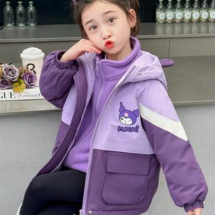 采购产品黑美女孩夹克秋冬款式儿童和小女孩可拆卸的三合一棉衣