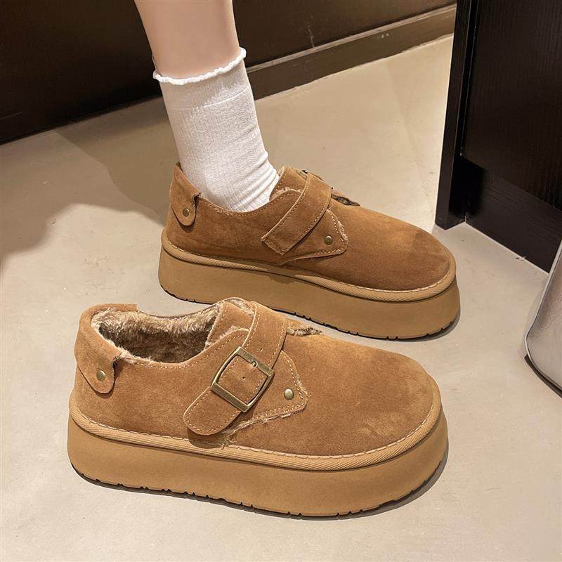 厚底豆豆鞋女秋冬季加绒女款雪地靴乐福棉鞋2025新款一脚蹬勃肯鞋,女鞋,时尚雪地靴,淘宝优惠券,粉丝福利购,淘宝优惠卷