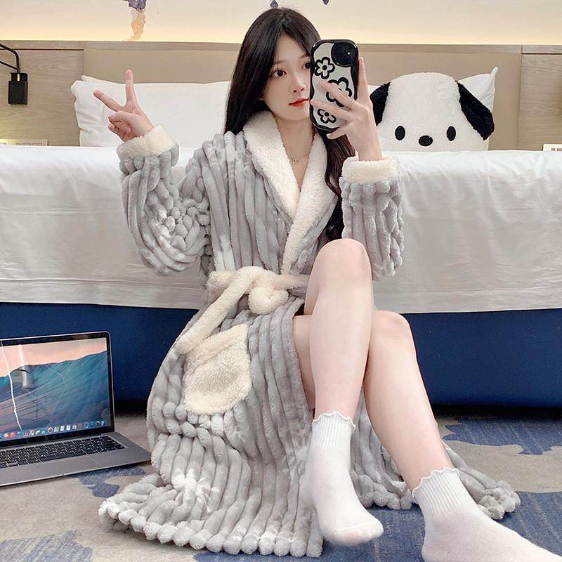 睡衣女款秋冬季长袖珊瑚绒睡袍冬天女士睡裙浴袍保暖法兰绒家居服,女士内衣/男士内衣/家居服,睡袍/浴袍,淘宝优惠券,粉丝福利购,淘宝优惠卷