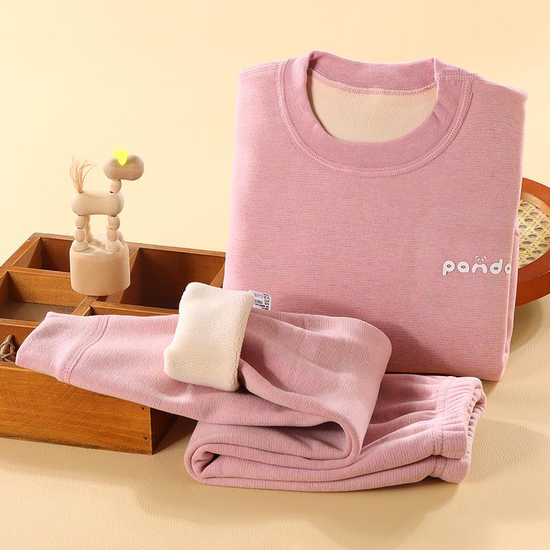 儿童保暖内衣宝宝加绒套装内穿秋冬天奥粒绒男女孩睡衣家居服加厚