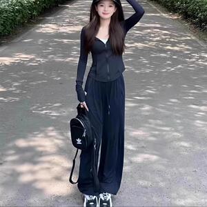 黑色修身防晒衣女款防紫外线紧身开衫外套春夏透气2026冰丝防晒服