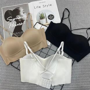 27201夏季光面无痕后背交叉美背文胸防走光抹胸式小吊带内搭