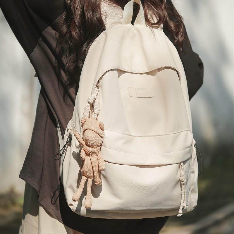 书包女大学生小众设计感纯色百搭大容量初中女生高中生双肩包背包,箱包皮具/热销女包/男包,双肩背包,淘宝优惠券,粉丝福利购,淘宝优惠卷