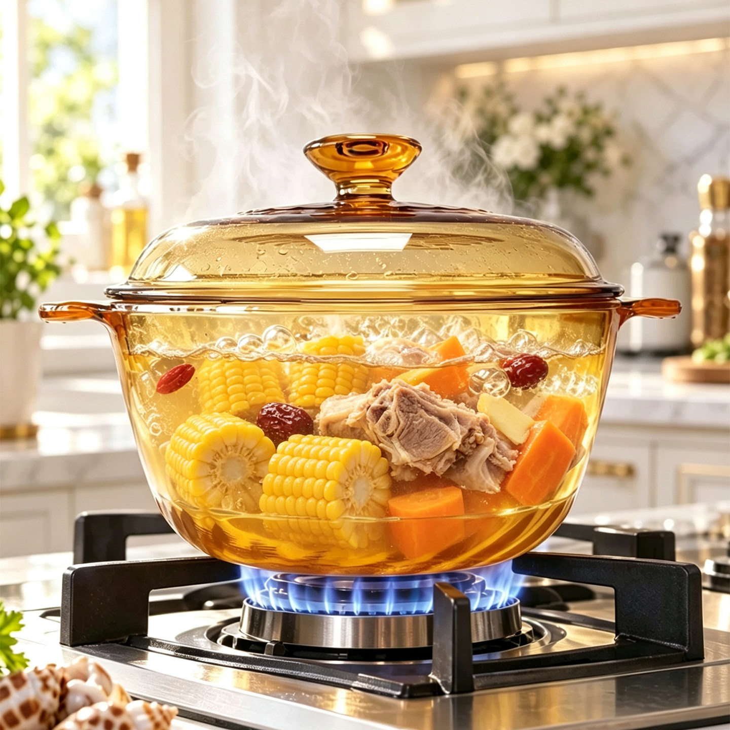 法国圣戈班耐热玻璃炖汤锅2.5L