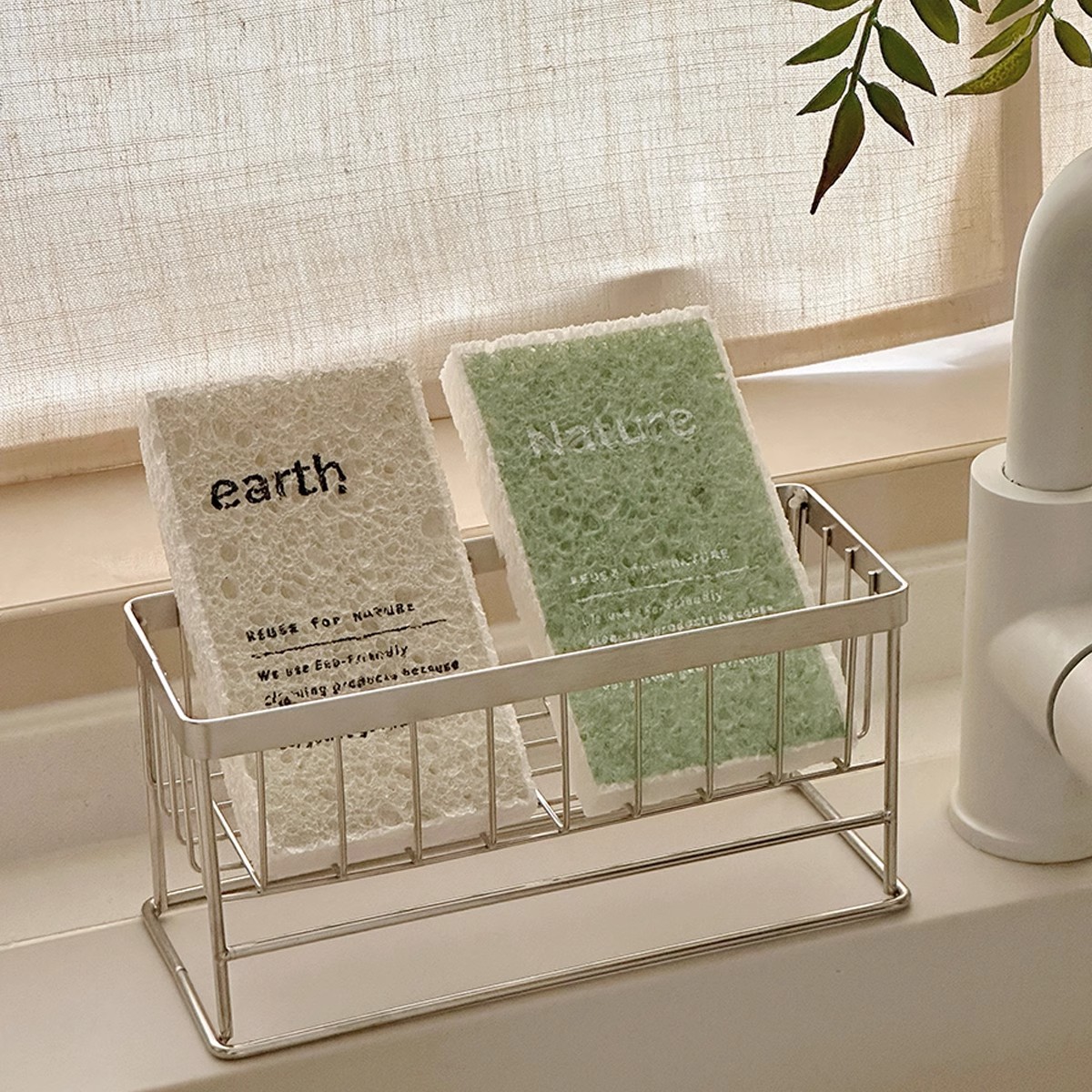 绿色系英文字母压缩木浆棉加厚洗碗擦厨房清洁海绵擦百洁布抹布