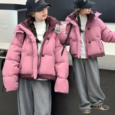 女童冬季加厚保暖面包棉服外套