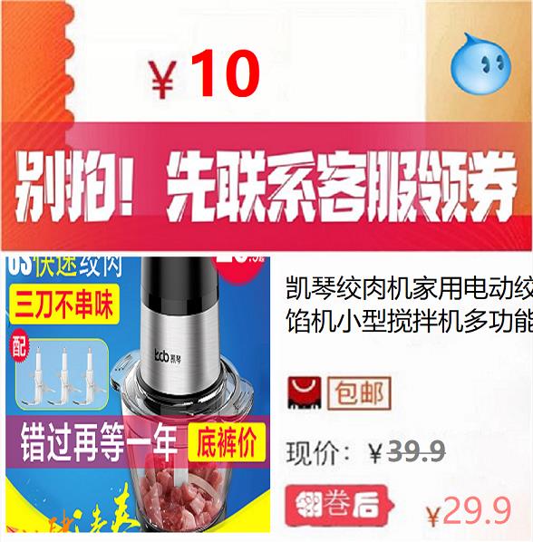 凯琴绞肉机家用电动绞肉馅机小型搅拌机多功能料理机搅碎菜打肉器