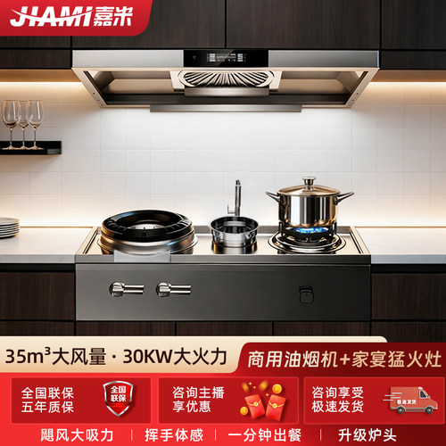 家用橱柜一体别墅自建房定制家用大吸力灶具爆炒家用猛火燃气灶