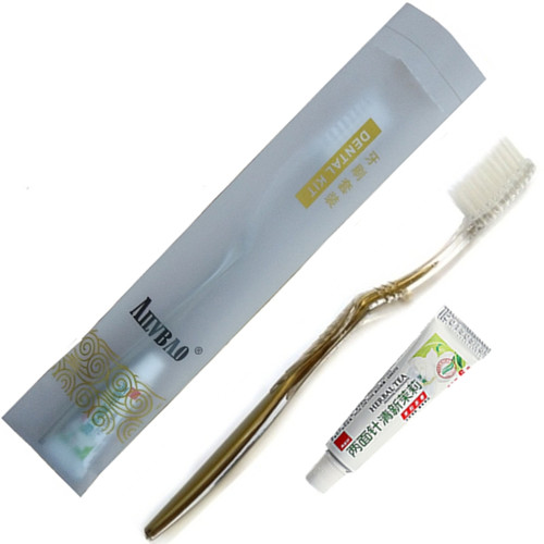 星级二合一牙具 磨砂软袋装宾馆酒店一次性用品牙刷牙膏牙具批发