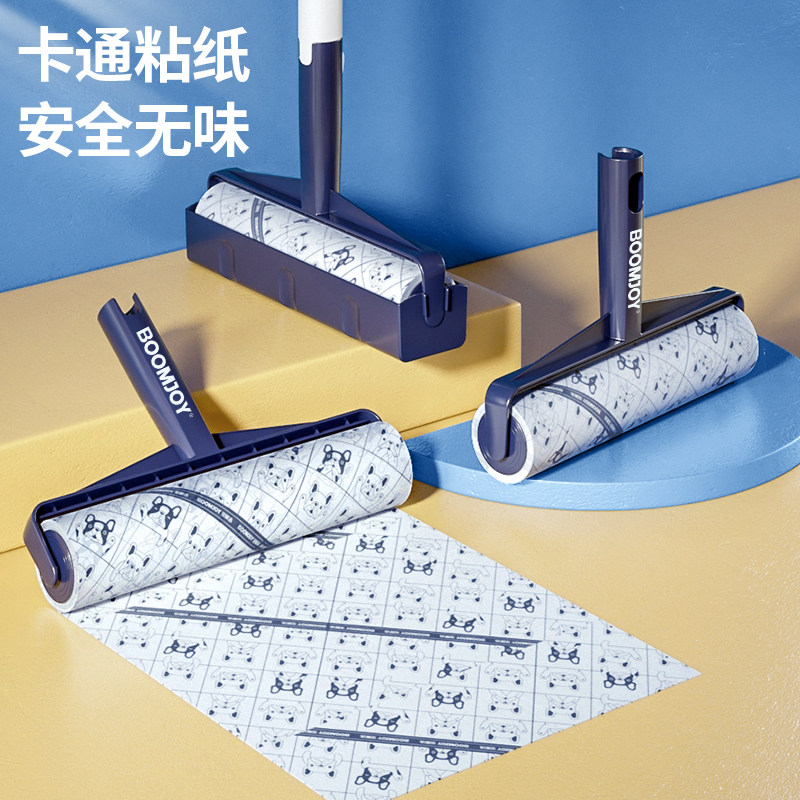 卡通印花粘毛器粘尘纸替换芯斜撕图片