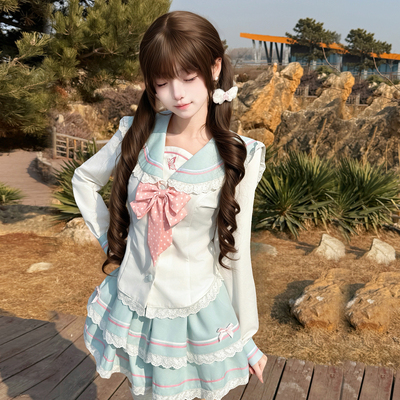 甜柚JK【甜柚屿蝶】原创水手服套装萌款收腰显瘦日系学院风长袖女